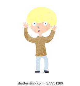 cartoon startled boy