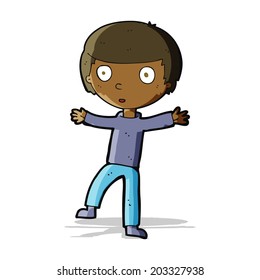 caricatura de niño sorprendido