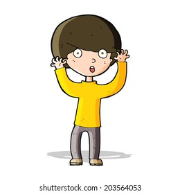 caricatura de niño sorprendido