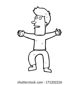 cartoon startled man