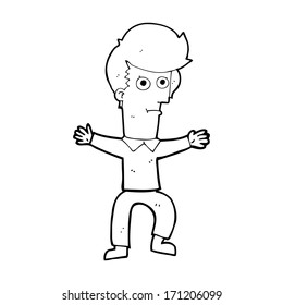 caricatura de un hombre sobresaltado