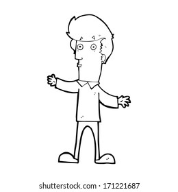 caricatura de un hombre sobresaltado