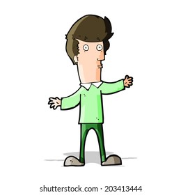 caricatura de un hombre sobresaltado