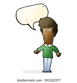 cartoon startled man with speech bubble