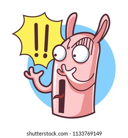 Cartoon startled rabbit
