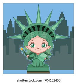 Cartoon Statue of Liberty illustration