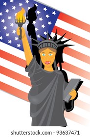 cartoon statue of liberty. vector illustration.