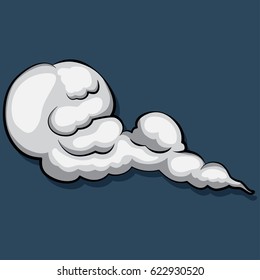 Cartoon steam vector illustration isolated on a blue background. Comic book effect.
