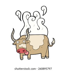 cartoon steaming bull