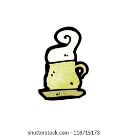 taza de café humeante de dibujos animados