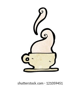 taza de té humeante de dibujos animados