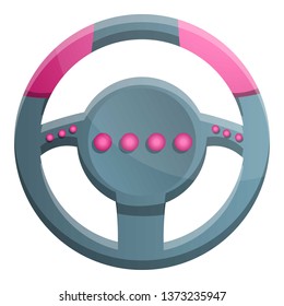 Cartoon steering wheel icon. Ilustration of cartoon steering wheel vector icon for web design isolated on white background