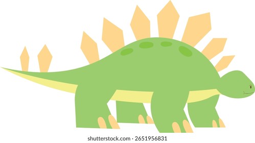Desenho Animado Stegosaurus Dinosaur Flat Illustration