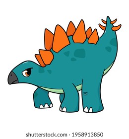 Cartoon Stegosaurus Dinosaur Vector Illustration