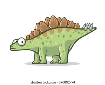 cartoon stegosurus was standing with four legs