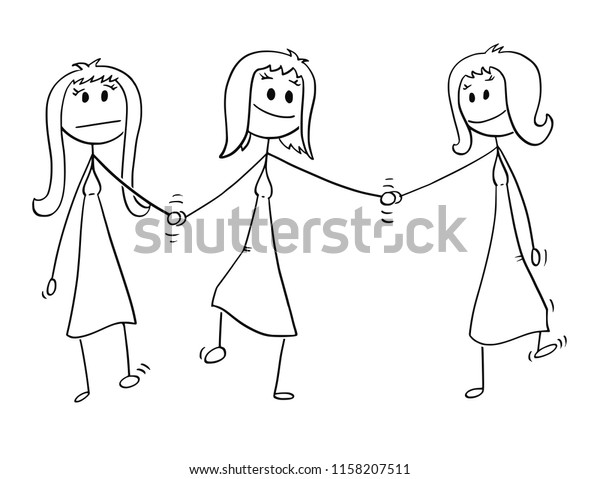 Cartoon Stick Drawing Conceptual Illustration Homosexual Stock