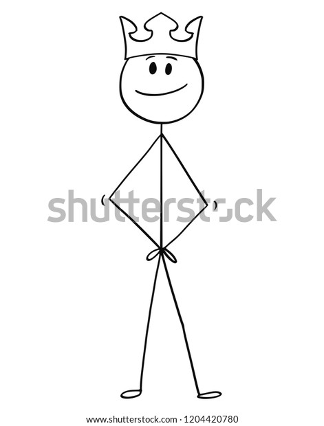 Cartoon Stick Drawing Conceptual Illustration Man Stock Vector