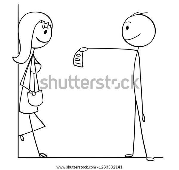 Cartoon Stick Drawing Conceptual Illustration Man Stock Vector Royalty