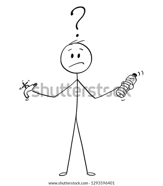 Cartoon Stick Drawing Conceptual Illustration Man Stock Vector (Royalty ...