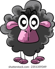 cartoon stick figure animal. stick sheep