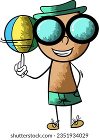 figura de la barra de dibujos animados. un chico que piensa.