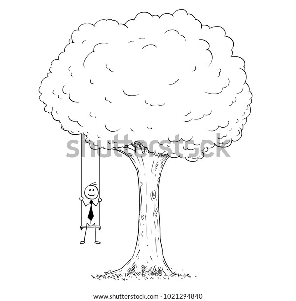 Cartoon Stick Man Drawing Conceptual Illustration Stock