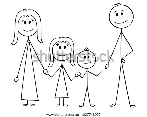 Cartoon Stick Man Drawing Illustration Happy Stock Vector (Royalty Free ...