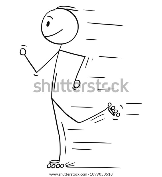 Cartoon Stick Man Drawing Illustration Inline Stock Vector (Royalty ...