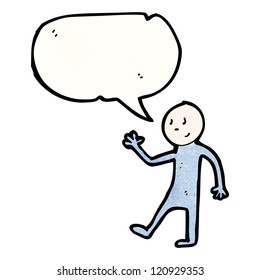 cartoon stick man with speech bubble