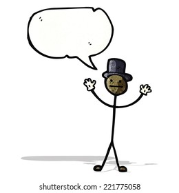Cartoon-stick-Mann mit Sprachblase