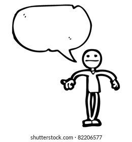 cartoon stick man with speech bubble