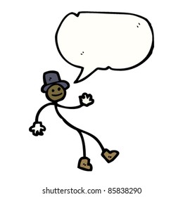 Cartoon-stick-Mann mit Sprachblase