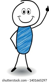 Cartoon stick man web drawing conceptual illustration