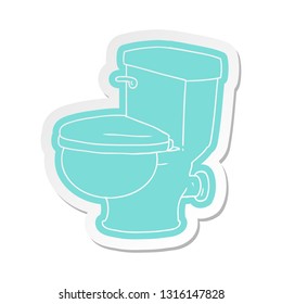 cartoon sticker of a bathroom toilet