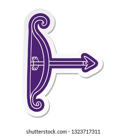 cartoon sticker of a bow and arrow