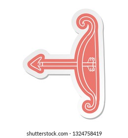 cartoon sticker of a bow and arrow