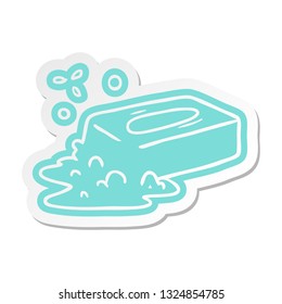 cartoon sticker of a bubbled soap