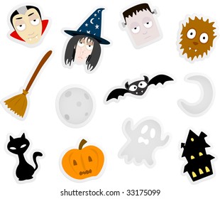 cartoon sticker concept  - horror elements