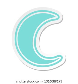 cartoon sticker of a crescent moon