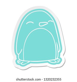 cartoon sticker of a cute penguin