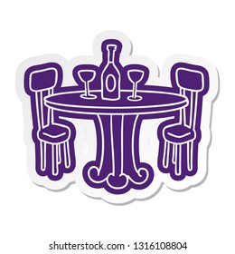 mesa de jantar adesivo de desenho animado e bebidas