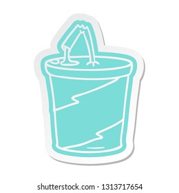 cartoon sticker of fastfood drink