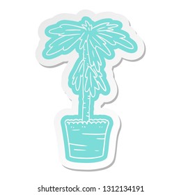 cartoon sticker of a house plant
