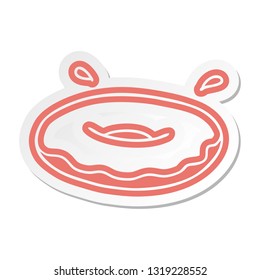 pegatina de dibujos animados de un anillo helado