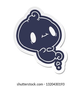 cartoon sticker of a kawaii cute ghost