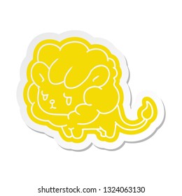 cartoon sticker kawaii cute lion cub