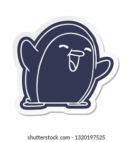 cartoon sticker kawaii of a cute penguin