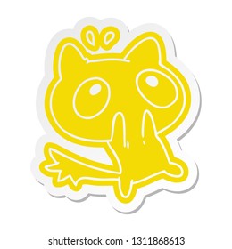 cartoon sticker kawaii of a shocked cat
