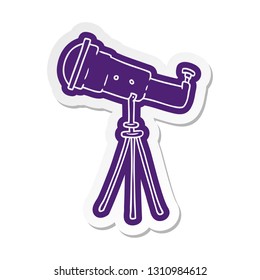 cartoon sticker of a large telescope