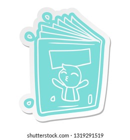 cartoon sticker of a magazine